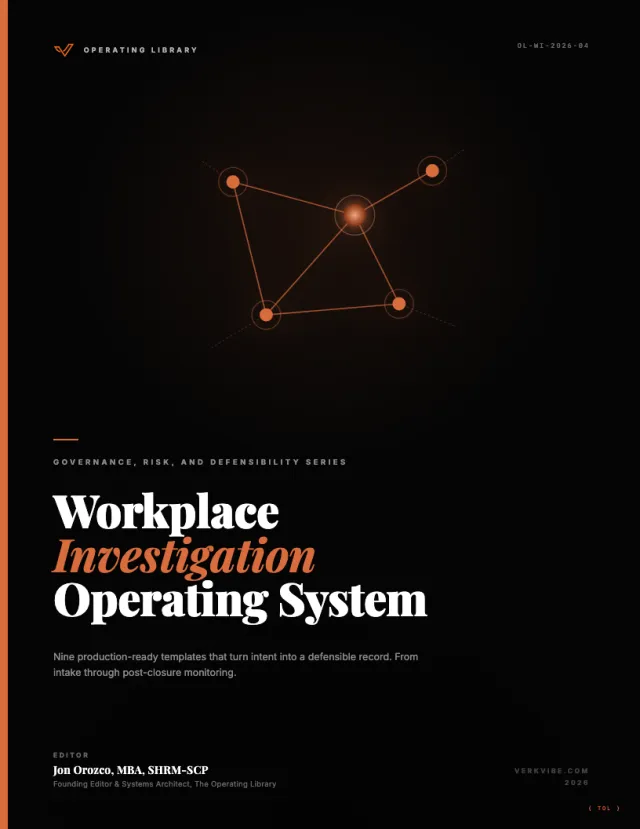 Workplace Investigation Operating System cover