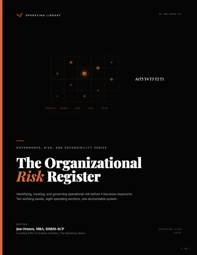 The Organizational Risk Register cover