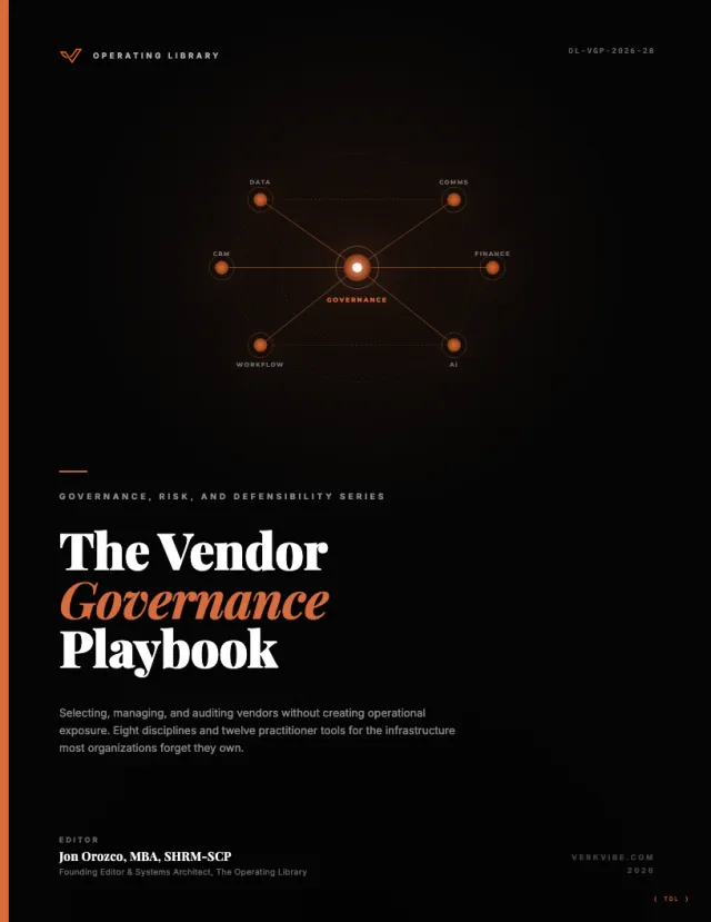 The Vendor Governance Playbook cover