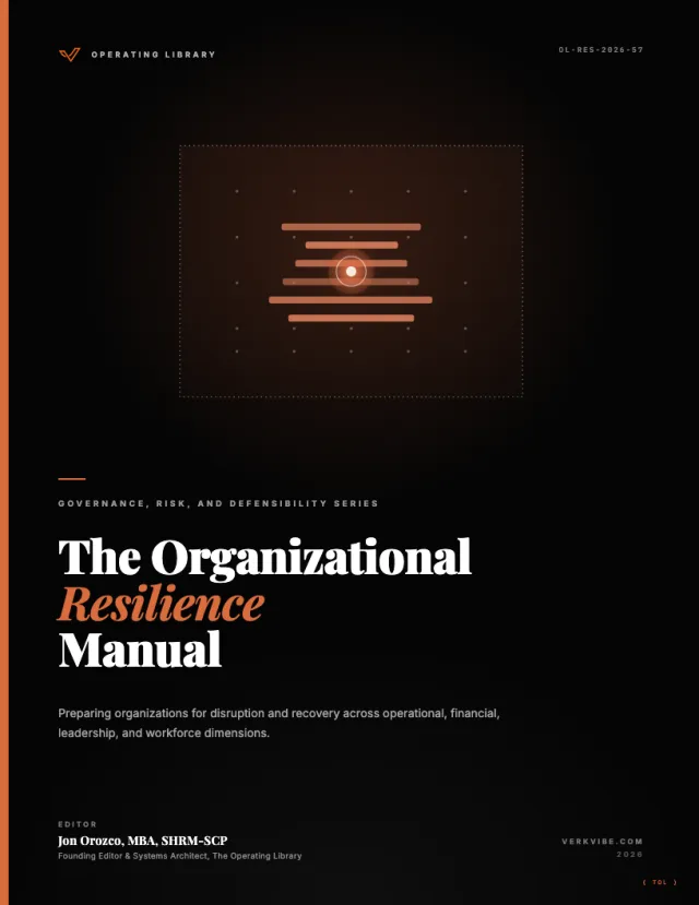 The Organizational Resilience Manual cover