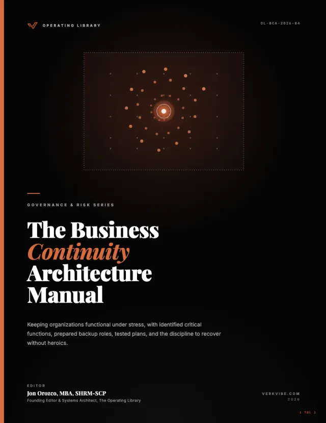 Business Continuity Architecture: Keeping Organizations Functional Under Stress cover
