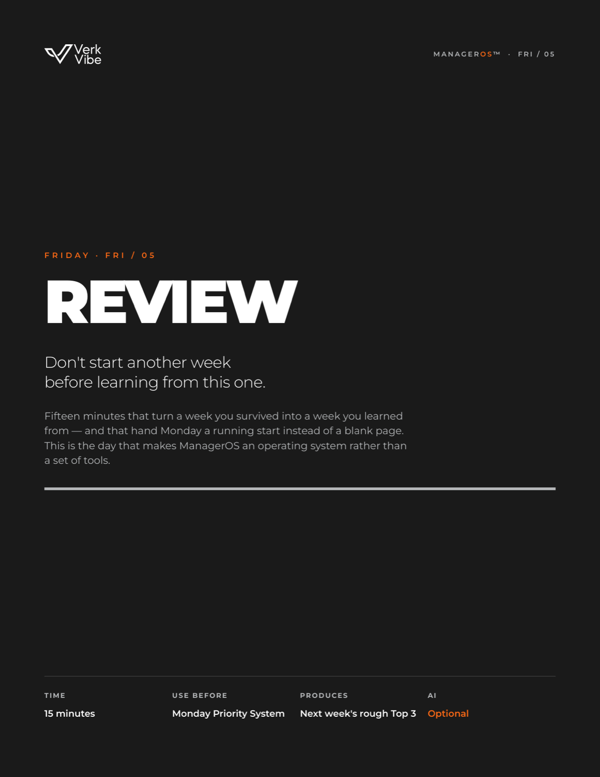 First page of the Friday Review System